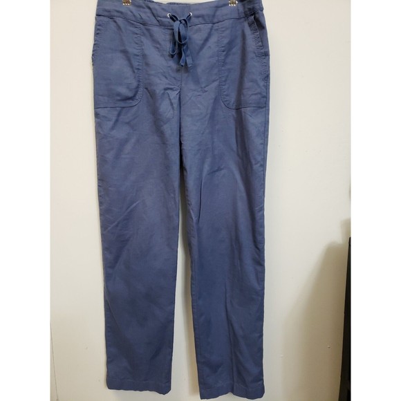 Kim Rogers Pants - Kim Rogers Ladies linen cotton Pants Sz sm Blue 30 inseam elastic waist